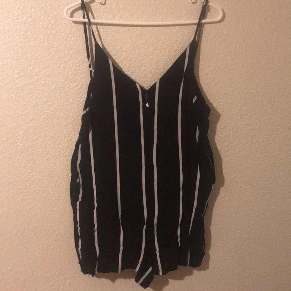 Striped romper with buttons